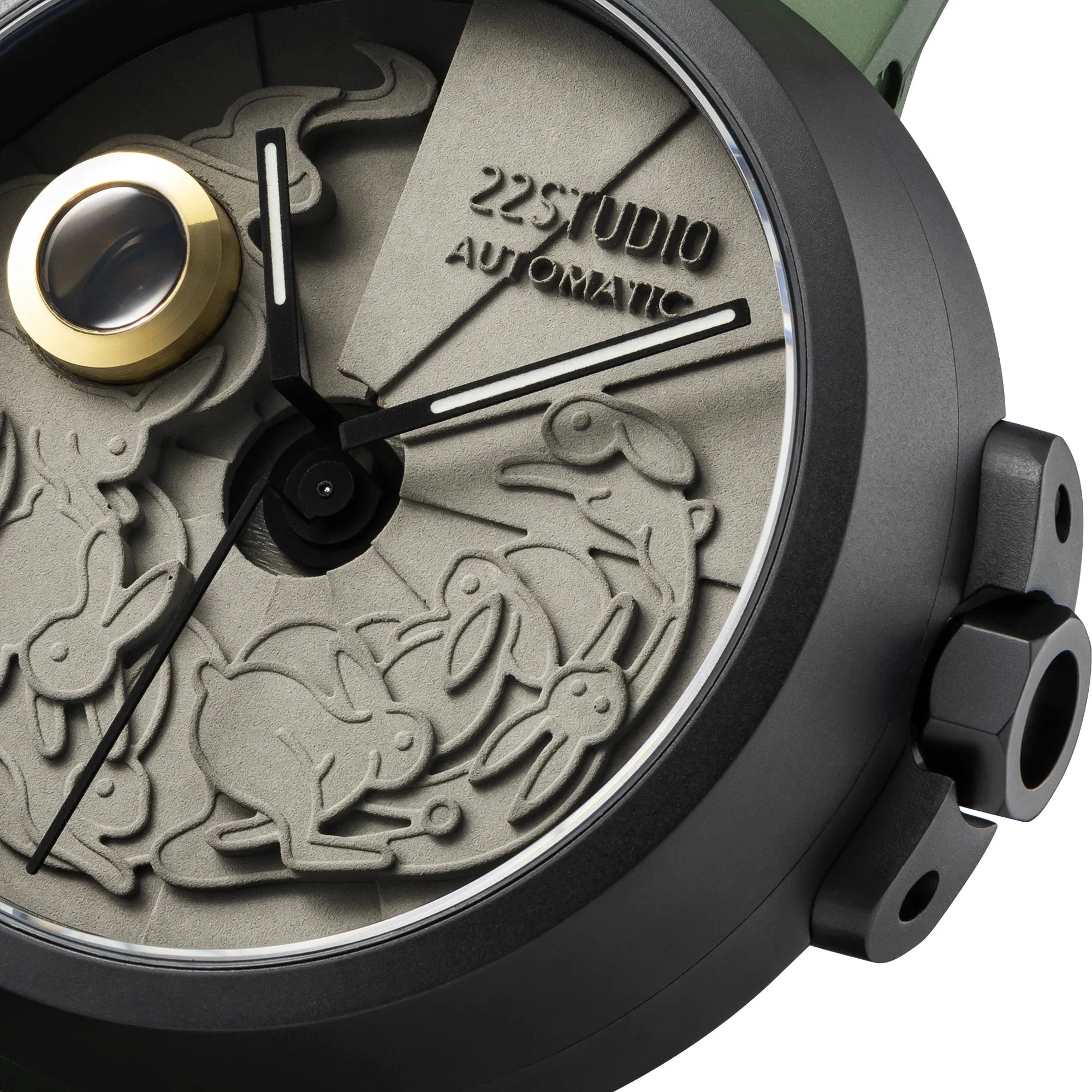 Limited Rabbit Edition Concrete Watch Automatic_Moss green