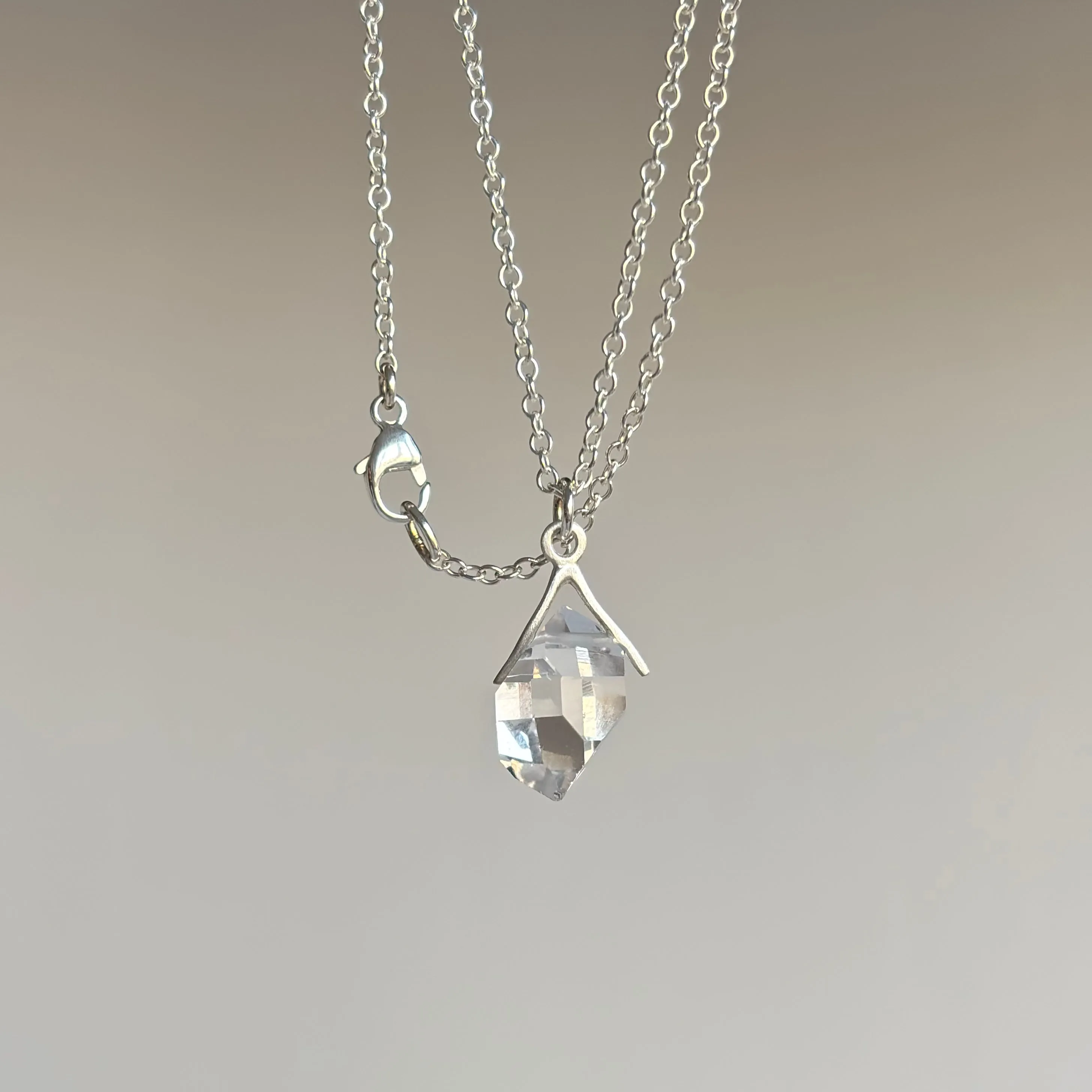 Little Silver Sticks & Stones Herkimer Necklace