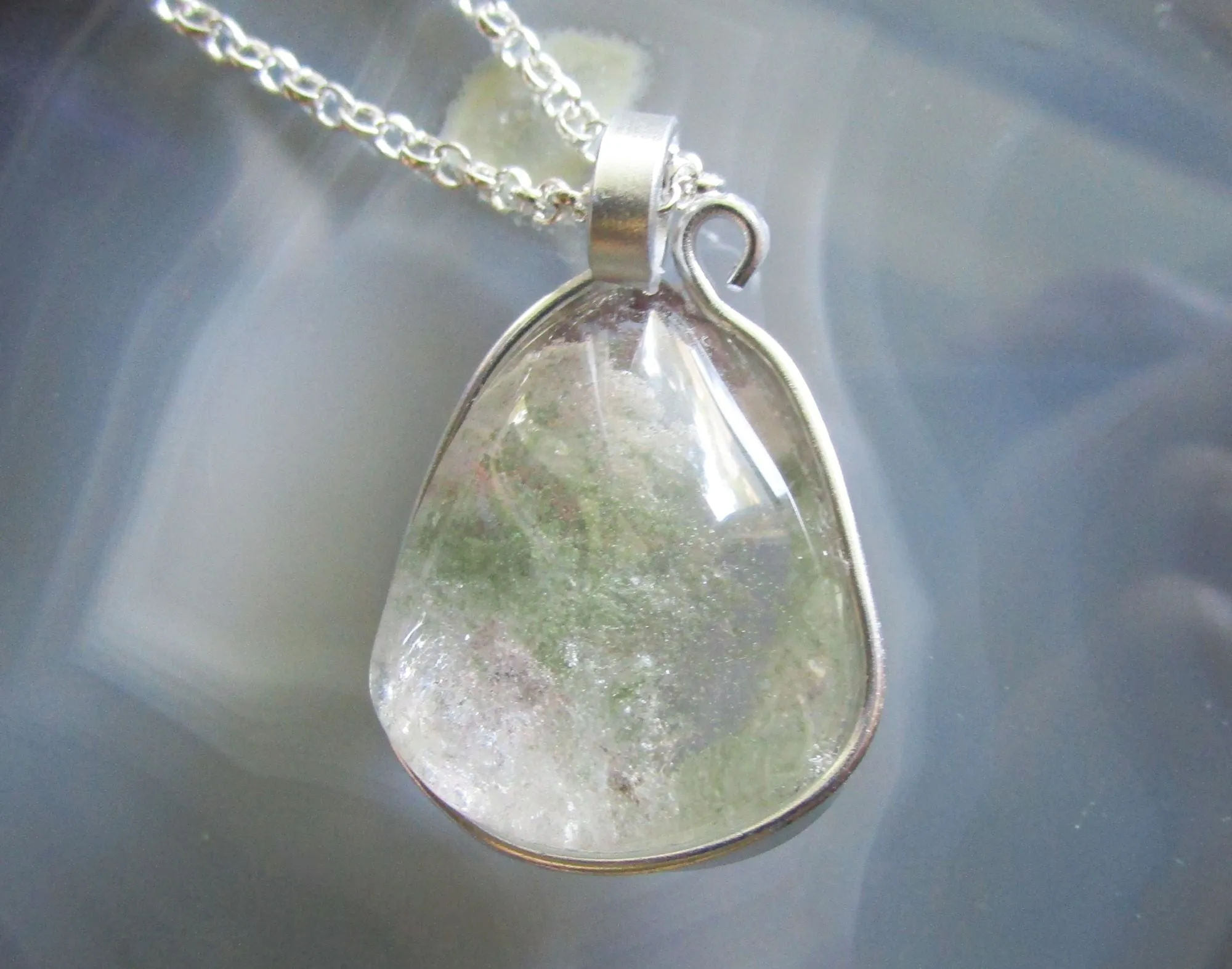 Lodolite Scenic Quartz Natural Crystal Pendant Necklace