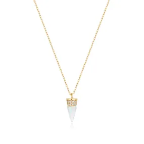 LORETTA | Opal and Lab Grown Diamond Drop Necklace