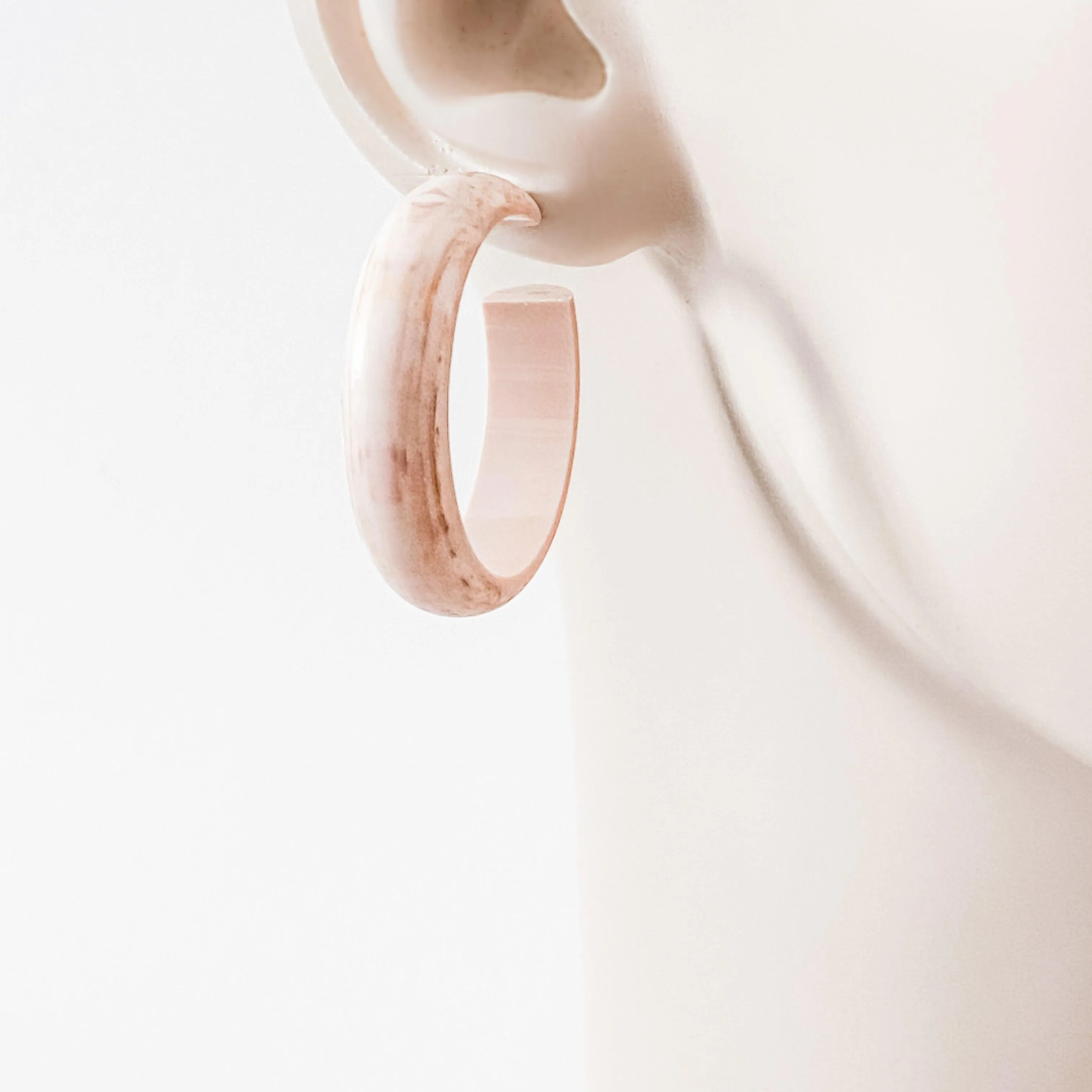 Lucite Hoop Earrings - Vintage Finish