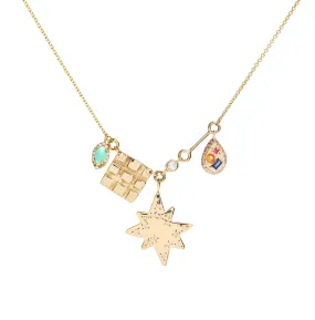 Lucky Starburst Charms Necklace