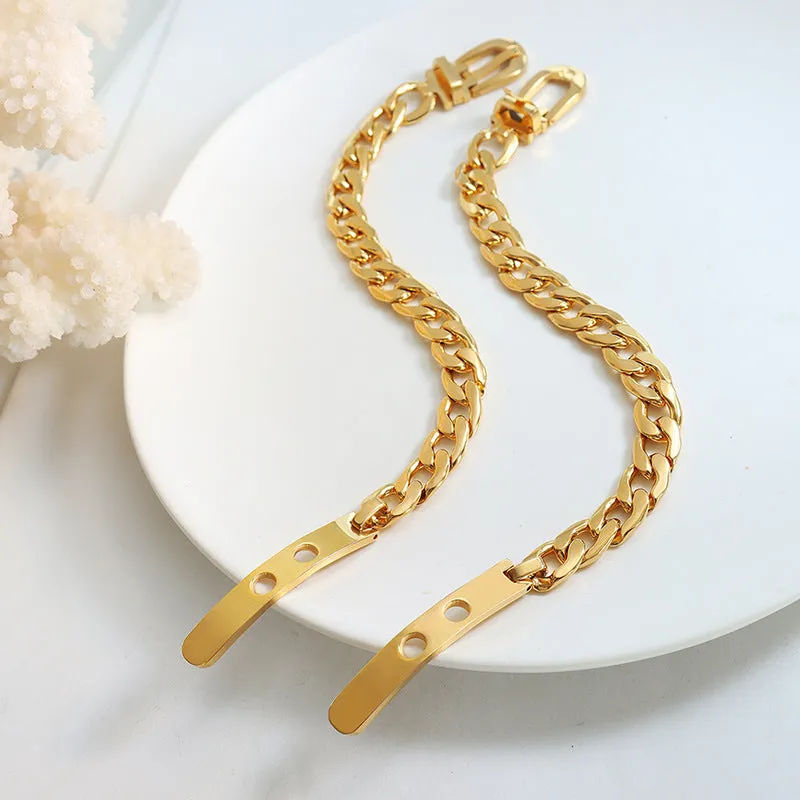 Luxurious 18k Gold Plated Bracelet with Thick Chain Design