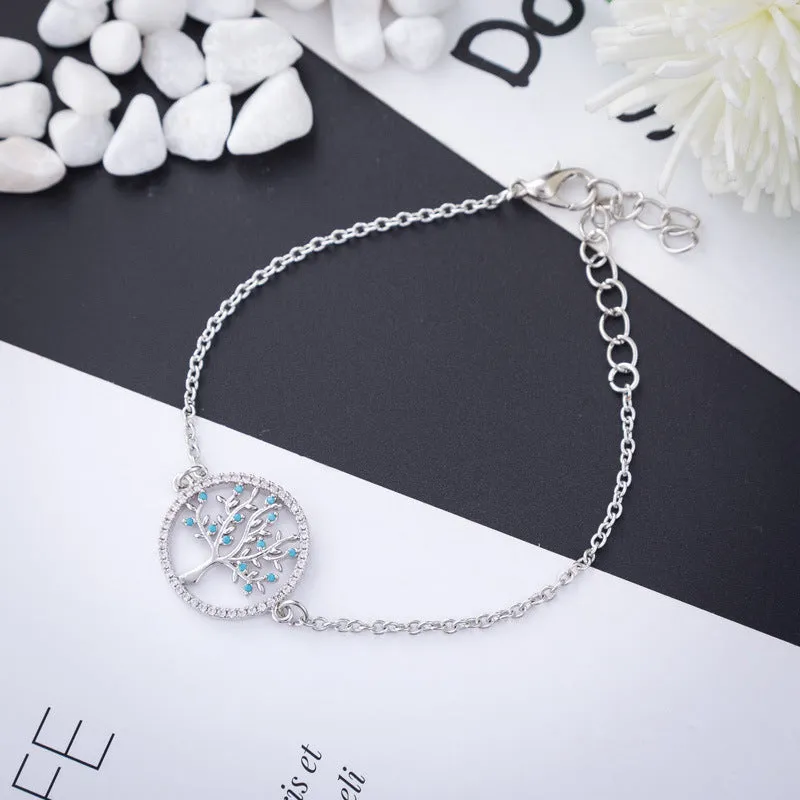 Luxury Micro-inlaid Zircon Crystal Tree Of Life Bracelet Bracelet