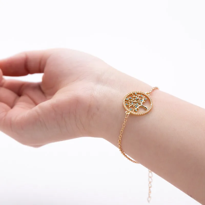 Luxury Micro-inlaid Zircon Crystal Tree Of Life Bracelet Bracelet