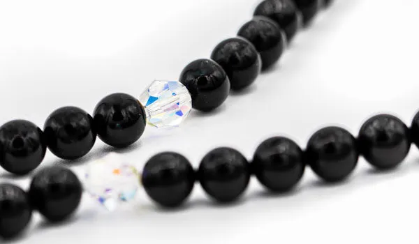 Luxury Swarovski Crystal and Black Tourmaline Necklace