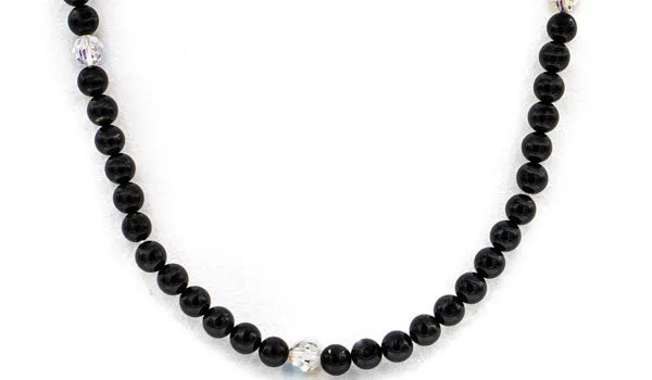 Luxury Swarovski Crystal and Black Tourmaline Necklace