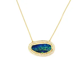 Marika Diamond, Blue Opal & 14k Gold Necklace - M7232