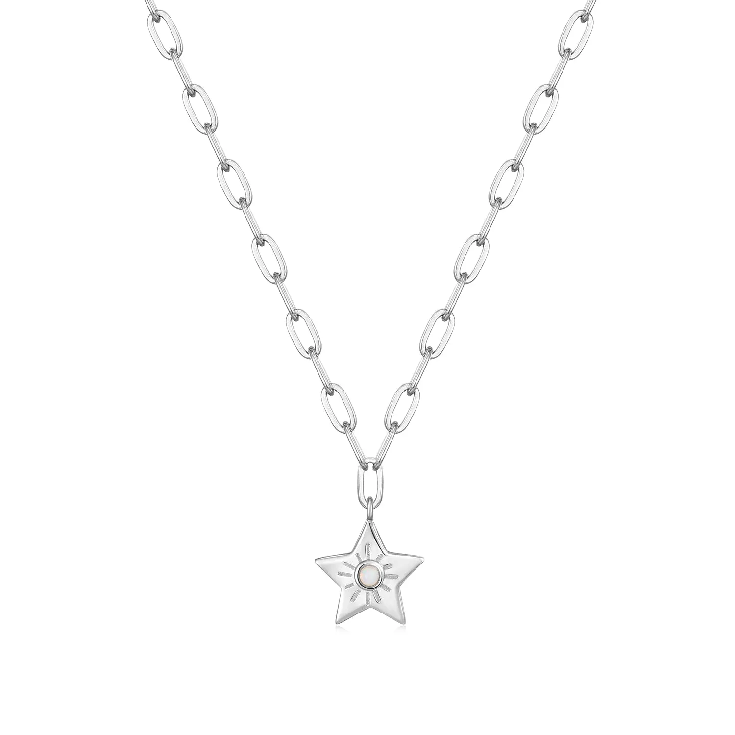 Mellonia | Pedalai Necklace | Opal | White Rhodium Plated 925 Silver