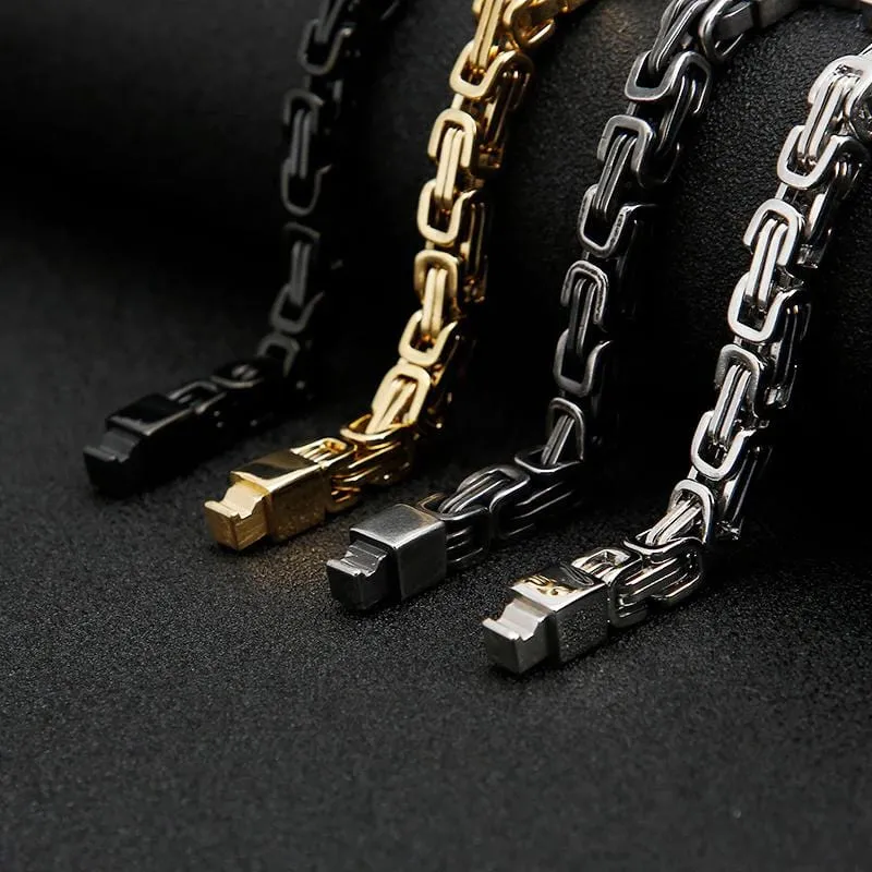 Men's Cross Bracelet <br> Byzantine Chain