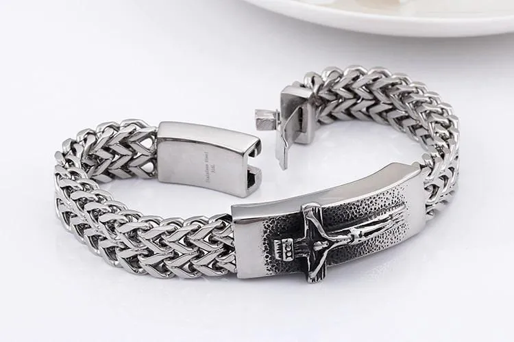 Men's Cross Bracelet <br> Jesus Christ