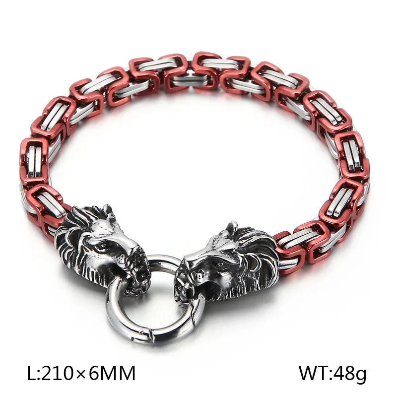 Men's Personalized Emperor Chain Bracelet with Lion Head in Titanium Steel - Stylish Cross-Border Accessory