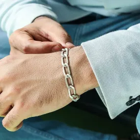 Men's Silver 92.5 Bracelet With Wide Cuban Links