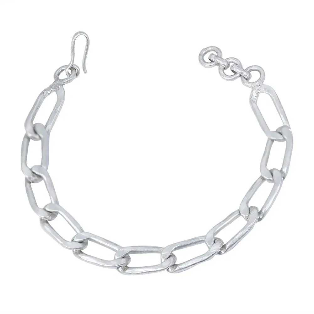 Men's Silver 92.5 Bracelet With Wide Cuban Links