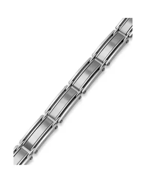 Men's Stainless Steel Three-Row Link Bracelet