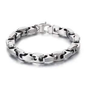 Men's Titanium Stainless Steel Bracelet – Unique Chain Link Design, Hypoallergenic and Durable for Everyday Wear