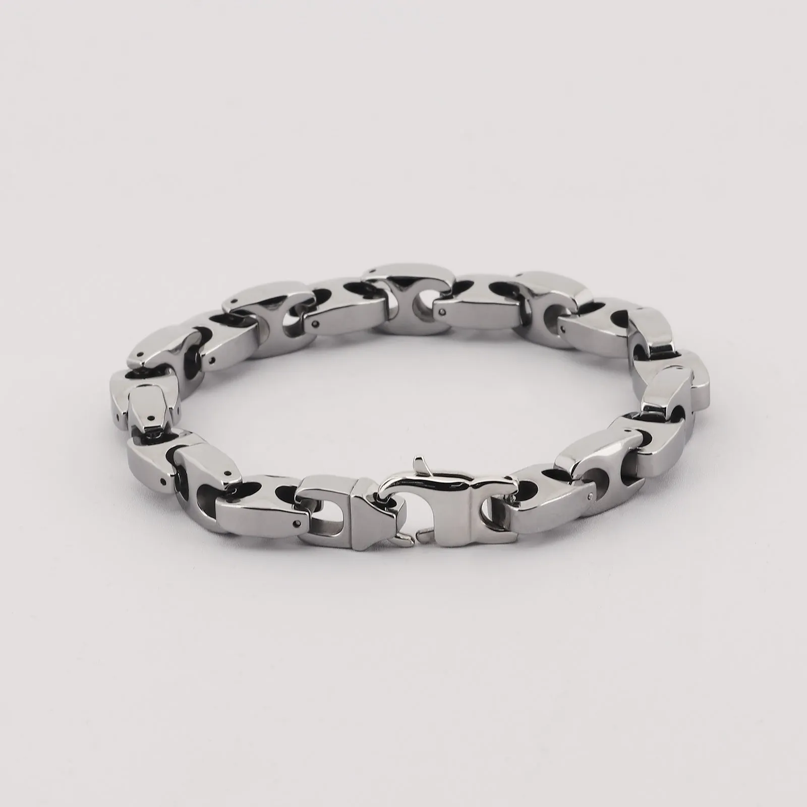 Men's Titanium Stainless Steel Bracelet – Unique Chain Link Design, Hypoallergenic and Durable for Everyday Wear