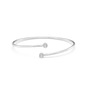 Mirage Open Ends Bracelet with 1/5ct of Laboratory Grown Diamonds in Sterling Silver and Platinum