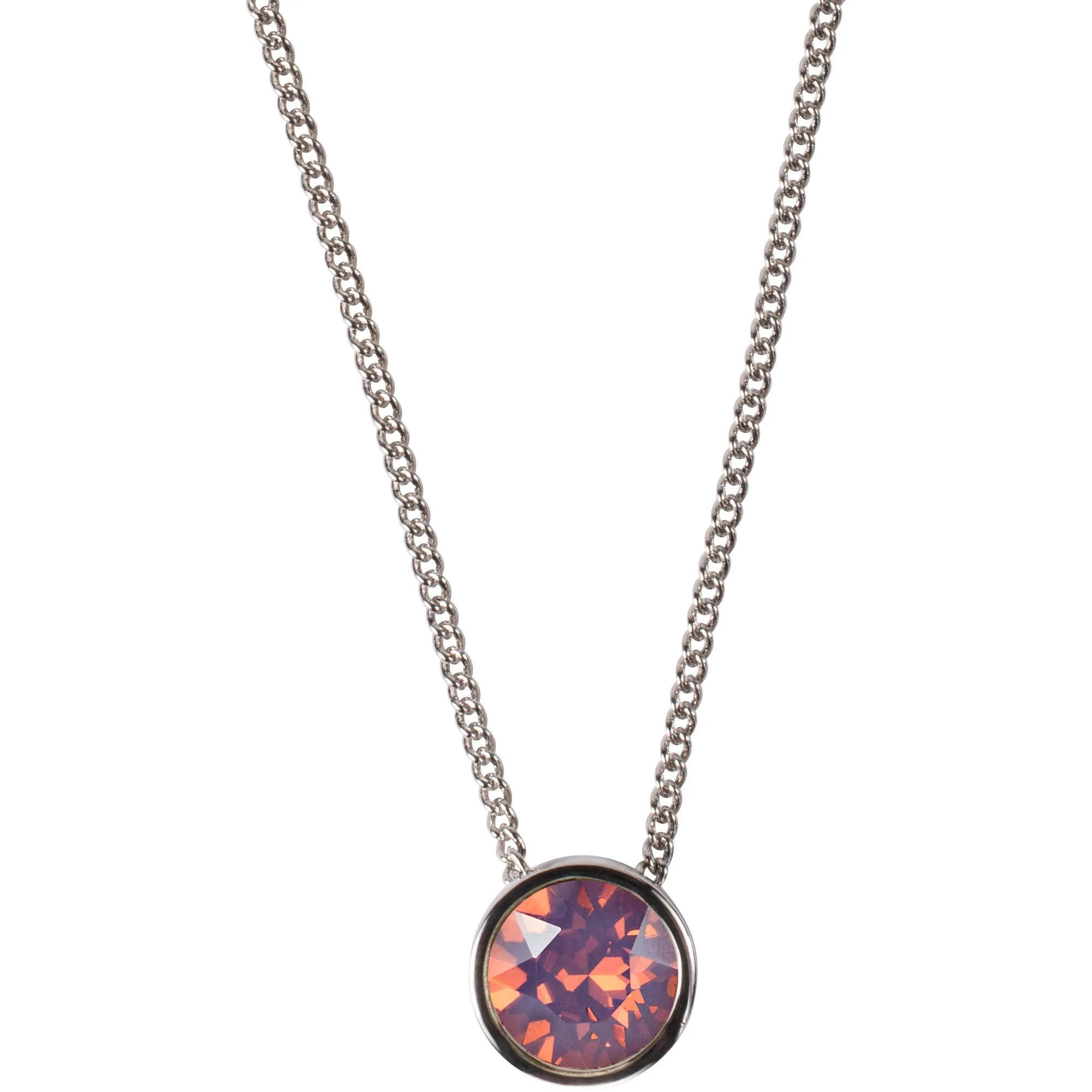 Mom Cyclamen Opal 16" - 17.5" Rhodium Necklace