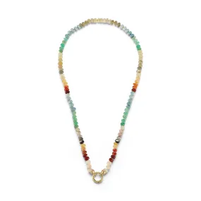 Multicolor Opal Necklaces with Charm Clasp