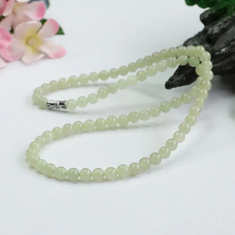 Natural Hetian, Ice Jade, Necklace Beads Jewelry