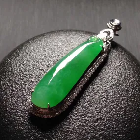 Natural Jade Pendant Jadeite Gold Pendant PT427