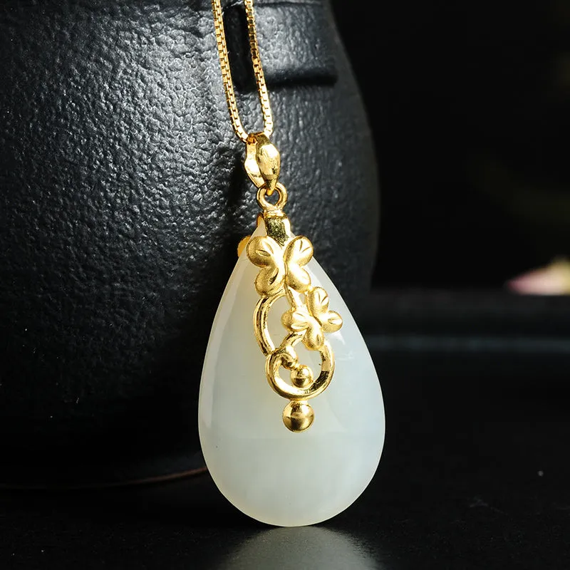 Natural Jade Pendant Nephrite Gold Pendant PT133