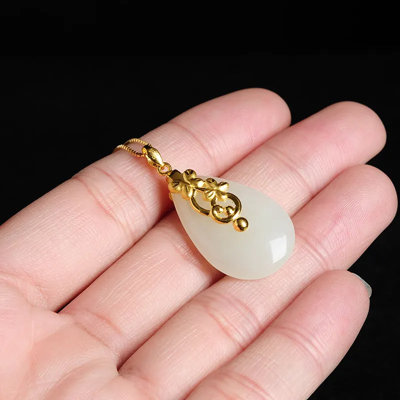 Natural Jade Pendant Nephrite Gold Pendant PT133