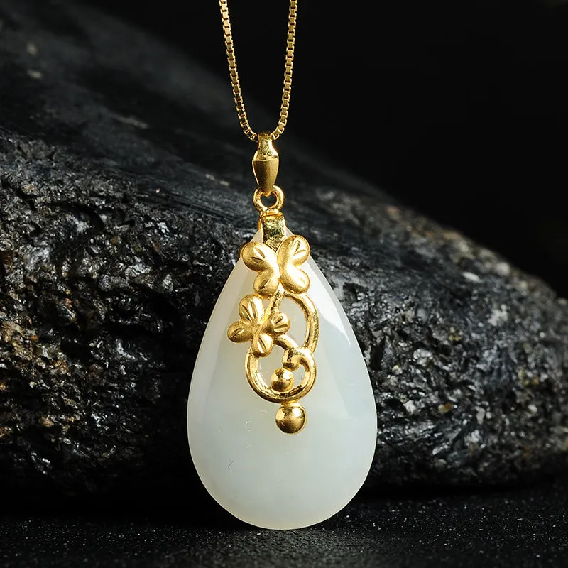 Natural Jade Pendant Nephrite Gold Pendant PT133