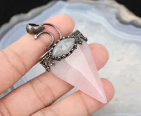 Necklace - Arrowhead Rose Quartz Labradorite