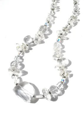 NECKLACE CHUNKY AND FACETED CUT QUARTZ