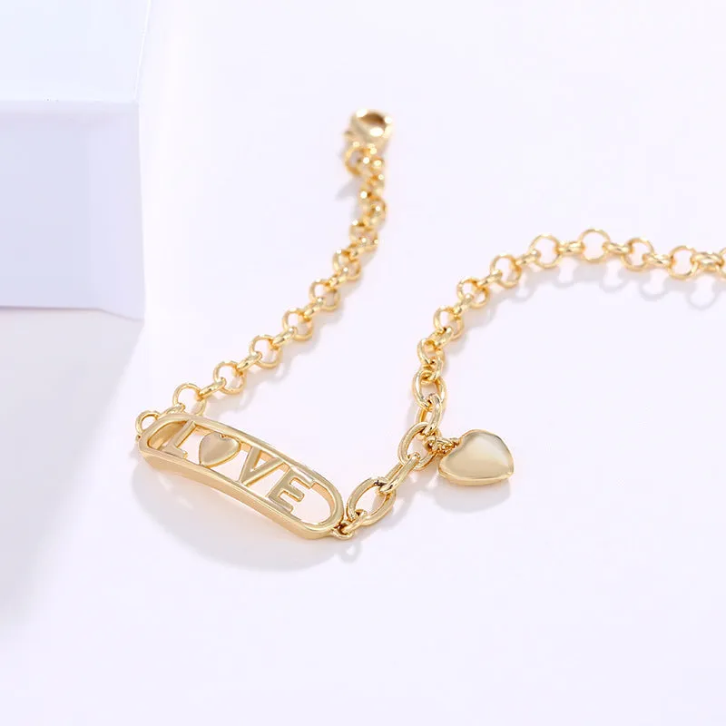 Niche geometric love pendant hand jewelry for women style design Valentine's Day bracelet