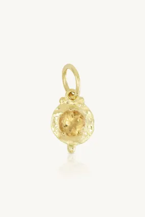 November Citrine Gold Birthstone Necklace Charm