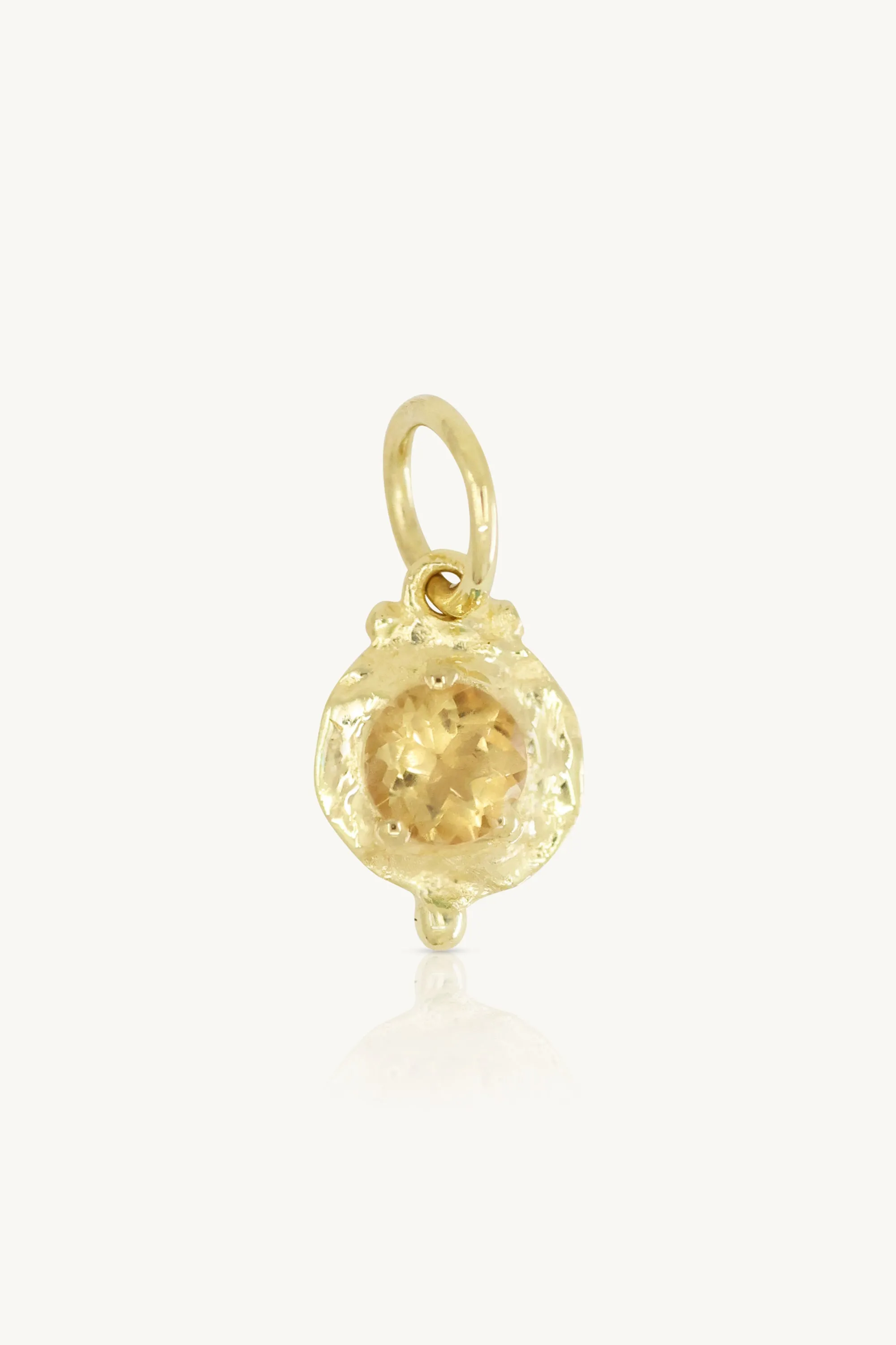 November Citrine Gold Birthstone Necklace Charm