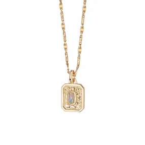 October Opal Birthstone Necklace 18ct Gold Plate