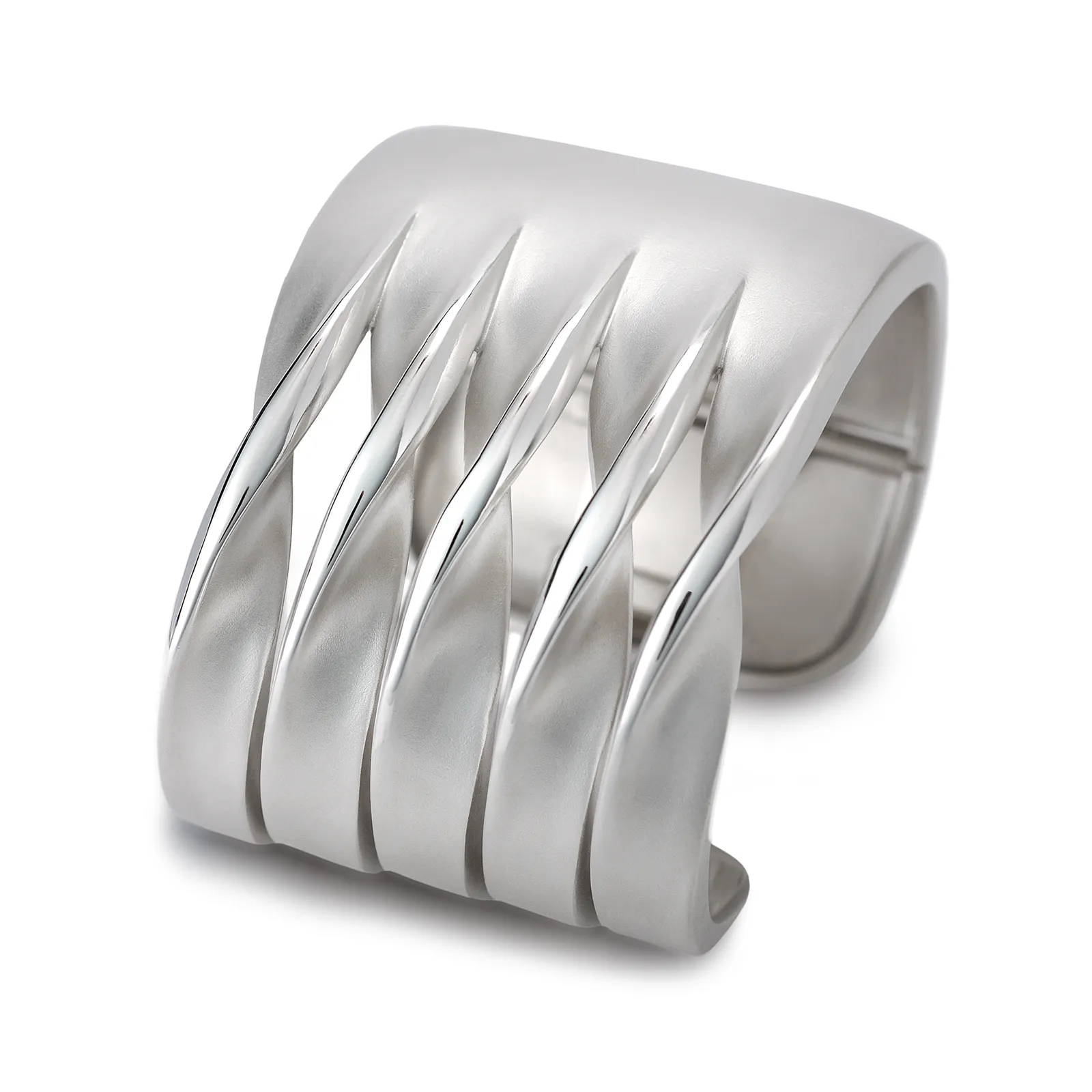 On the Edge White Gold Cuff Bracelet