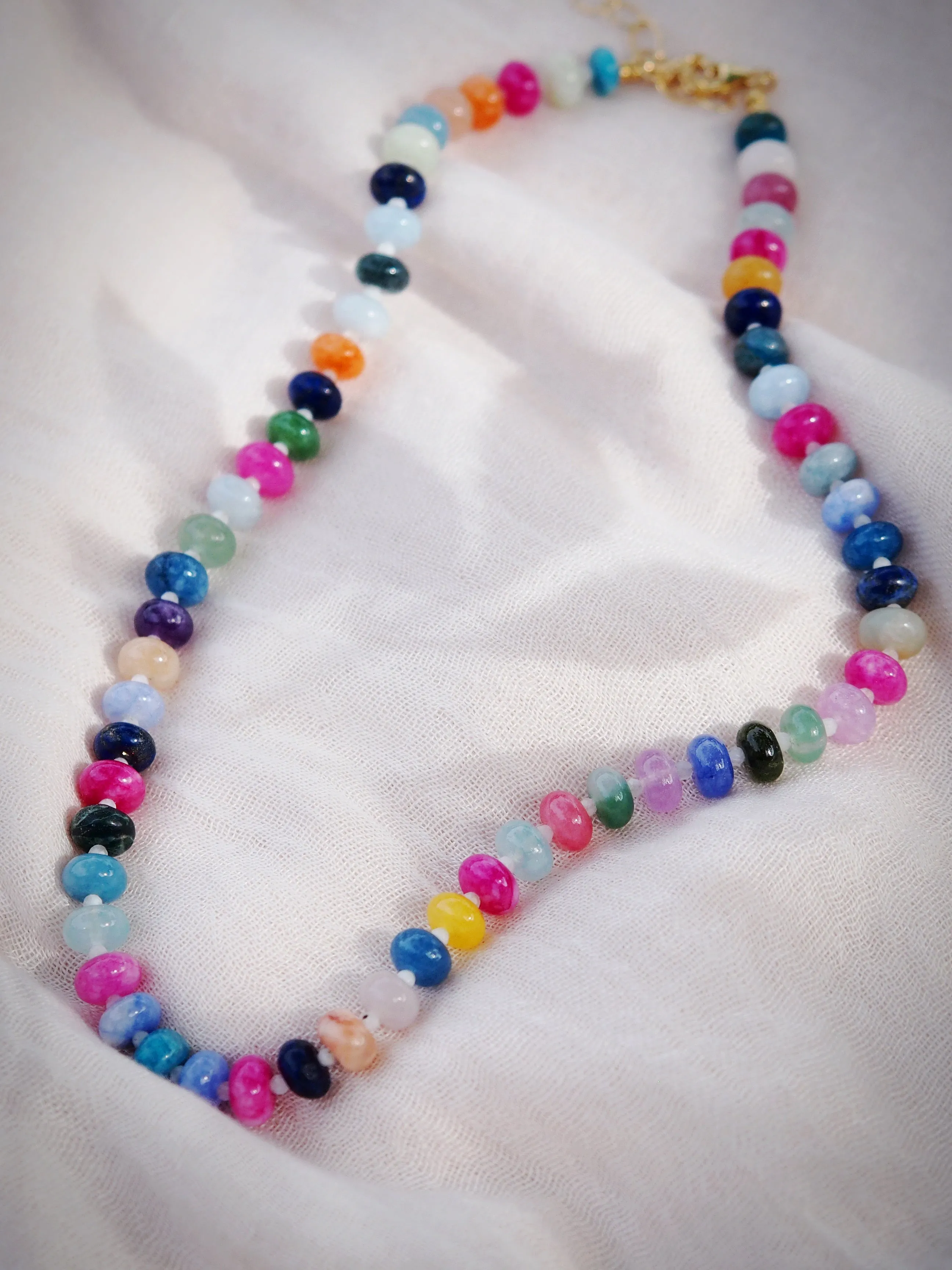 One of a Kind Rainbow Gemstone Necklace - Leilani