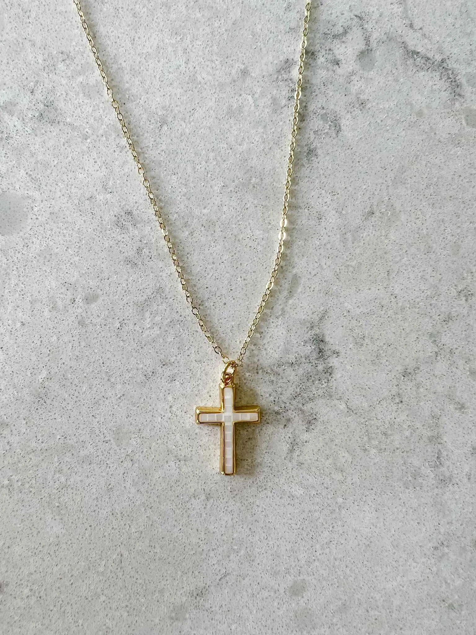 Opal Cross Necklace