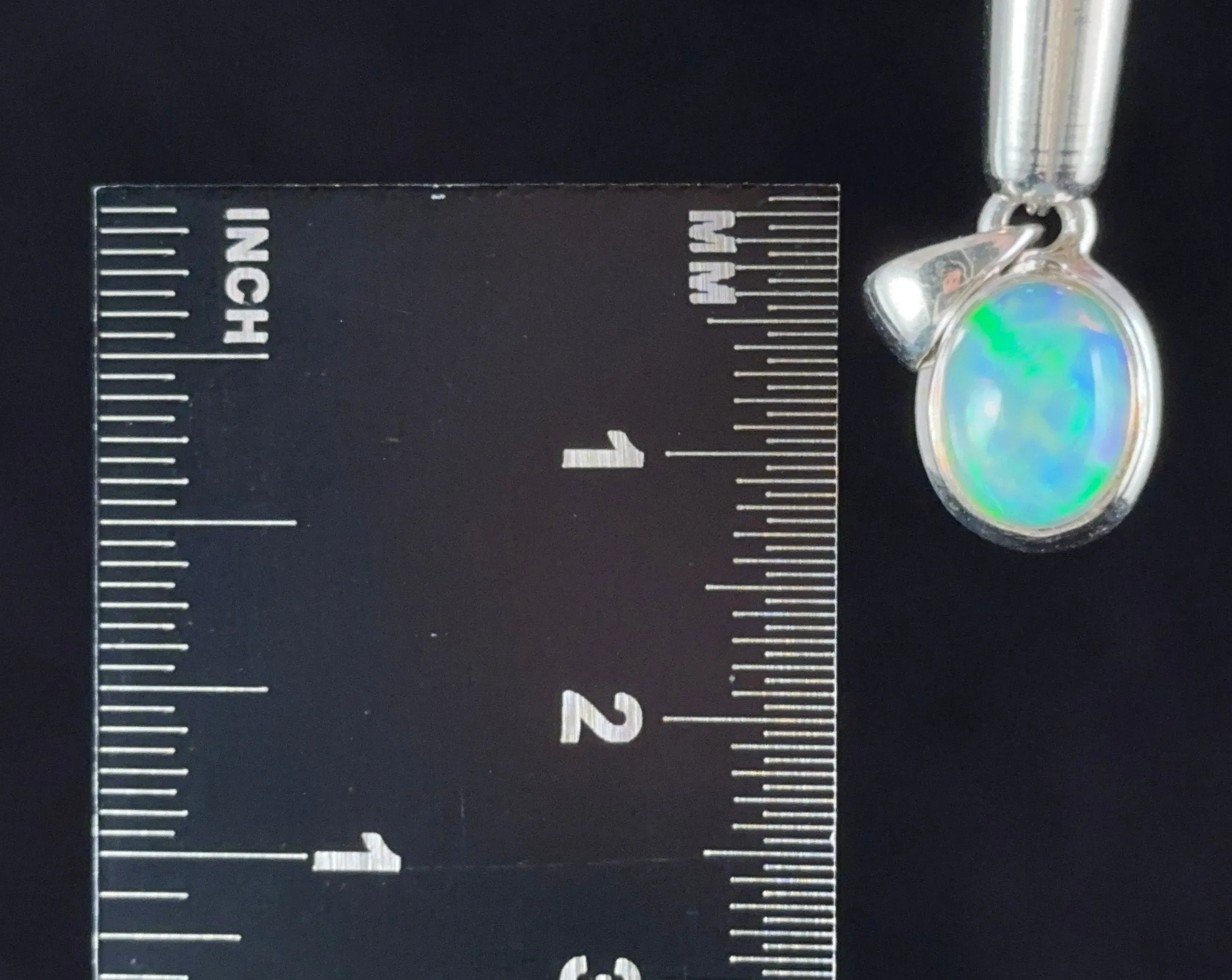 OPAL Pendant - Sterling Silver - Birthstone Jewelry, Opal Cabochon Necklace, Welo Opal, 54388