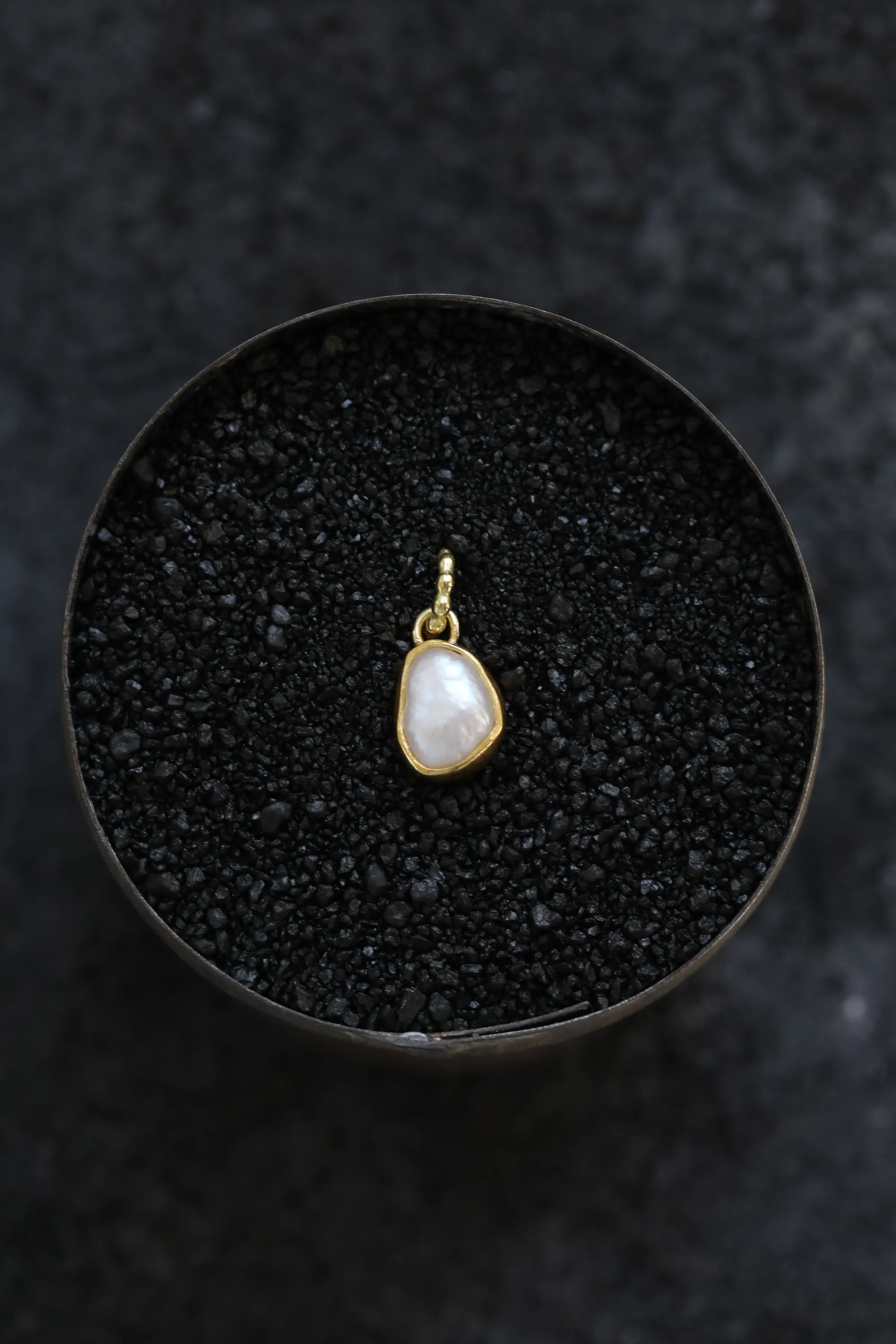 Organic Oval Shaped Pearl Pendant #2