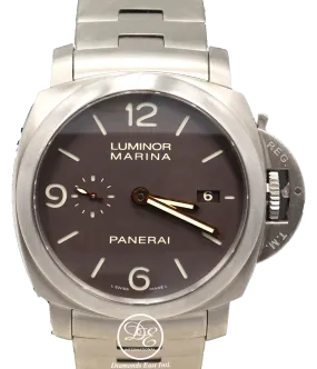 PANERAI Luminor Marina 1950 3 Days PAM352 Titanium Bracelet 44mm Automatic Watch Mint Box Papers