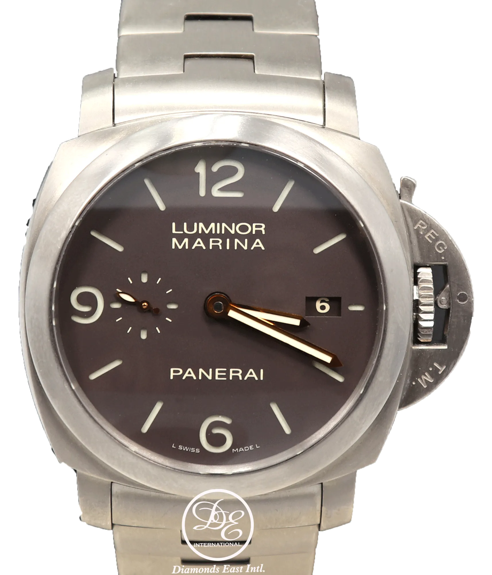 PANERAI Luminor Marina 1950 3 Days PAM352 Titanium Bracelet 44mm Automatic Watch Mint Box Papers