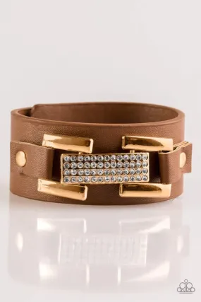 Paparazzi Bracelet ~ Going Platinum - Brown