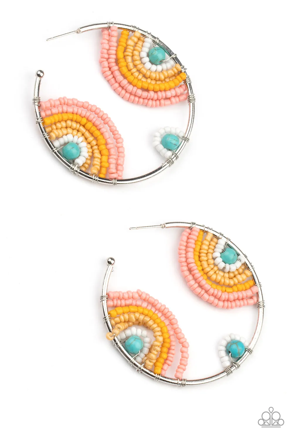 Paparazzi Rainbow Horizons - Pink/Orange/Blue - Multi Earrings