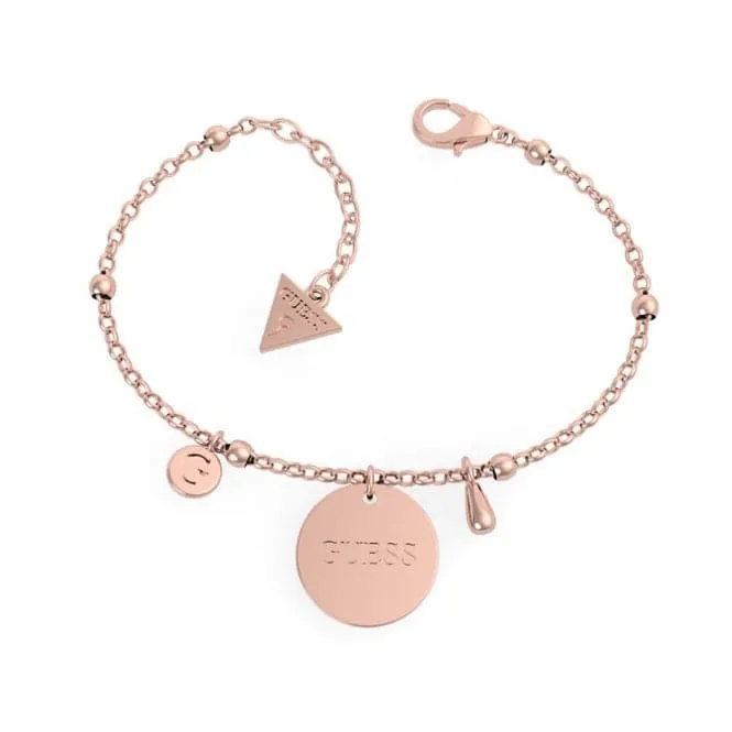 Peony Art Chain & Charms Rose Gold Bracelet UBB29119-L