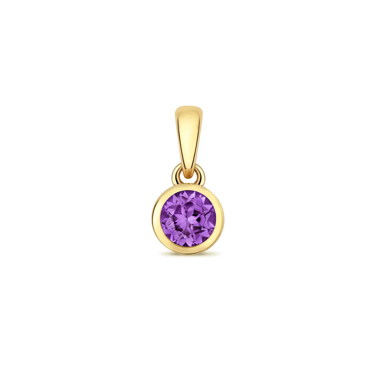 Personalised Birthstone Rubover Pendant | 9K Yellow Gold