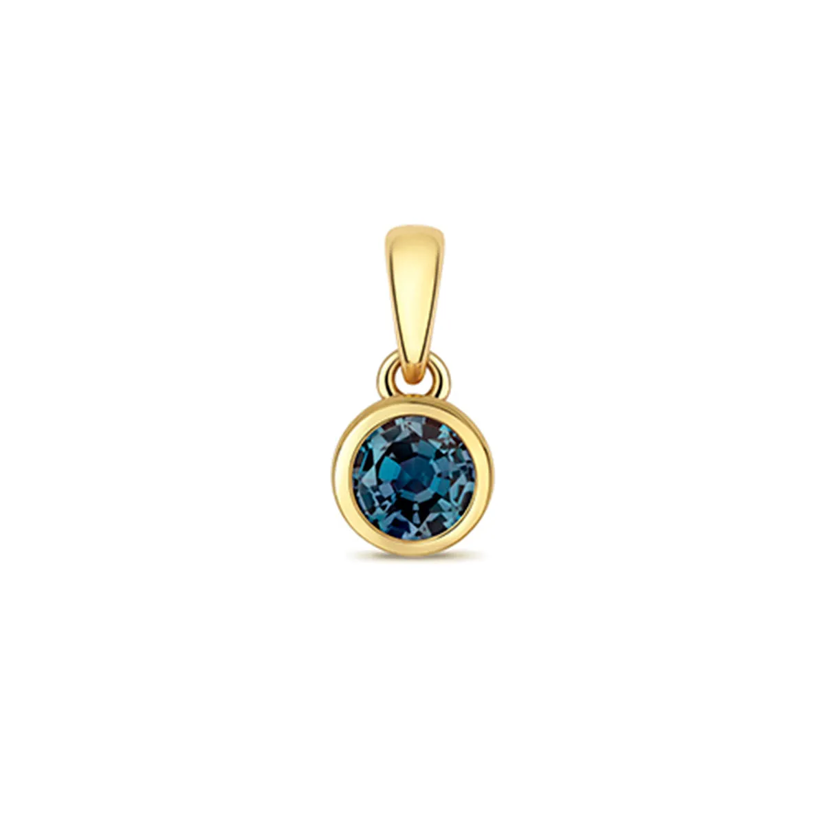 Personalised Birthstone Rubover Pendant | 9K Yellow Gold