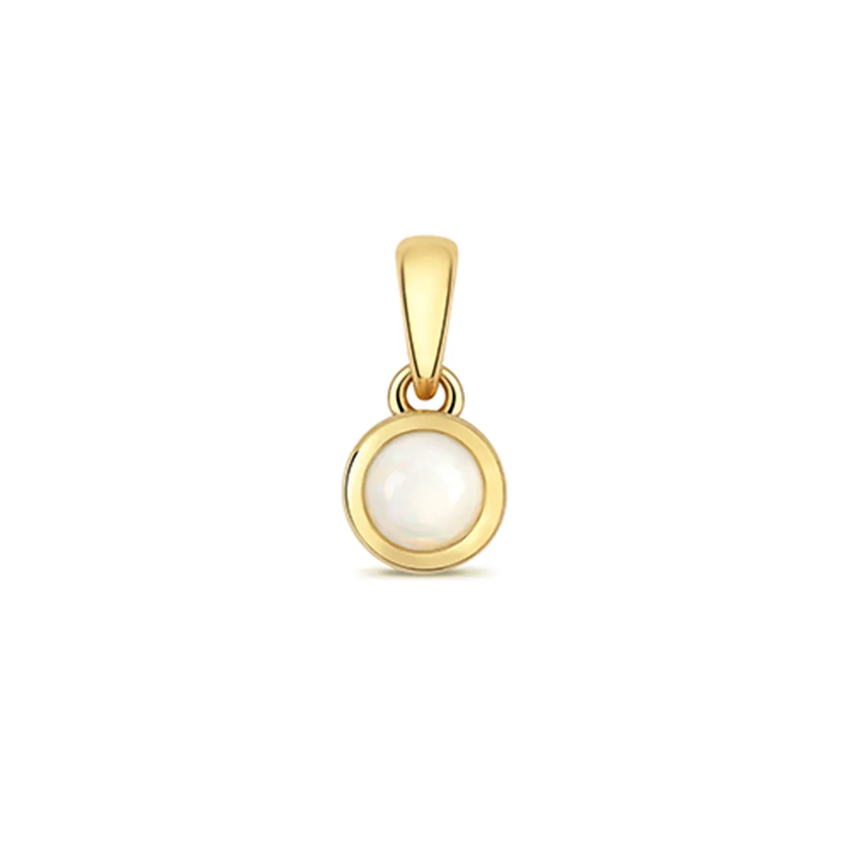 Personalised Birthstone Rubover Pendant | 9K Yellow Gold