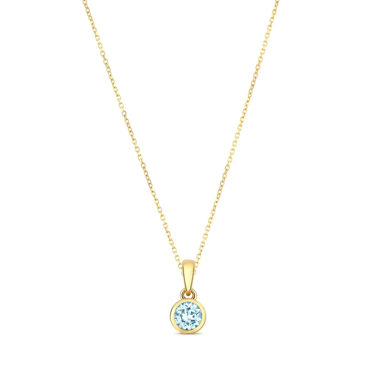 Personalised Birthstone Rubover Pendant | 9K Yellow Gold