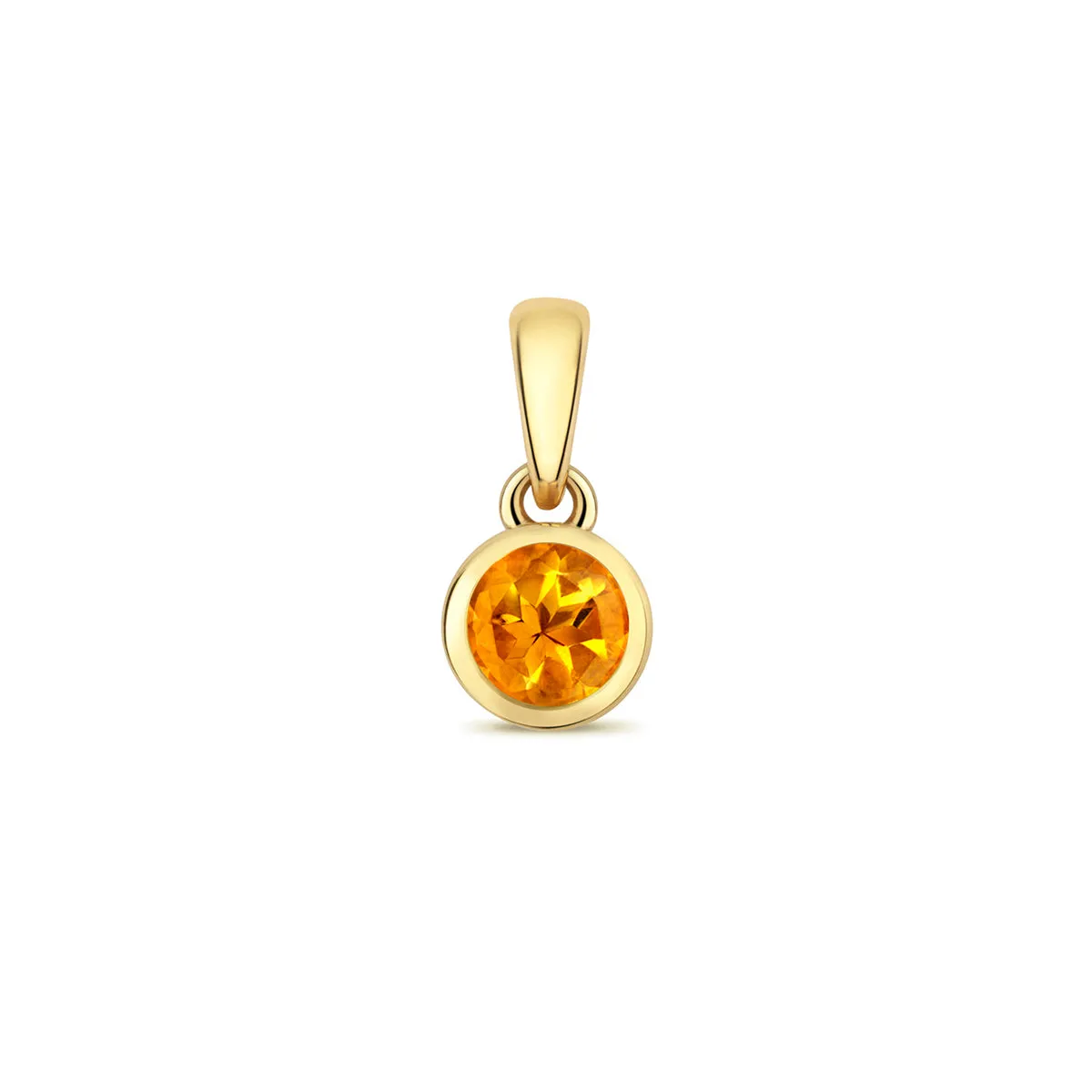 Personalised Birthstone Rubover Pendant | 9K Yellow Gold